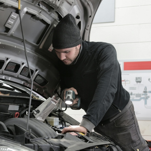 Car mechanic working on a vehicle, representing local businesses and service professionals in Nampa, Idaho