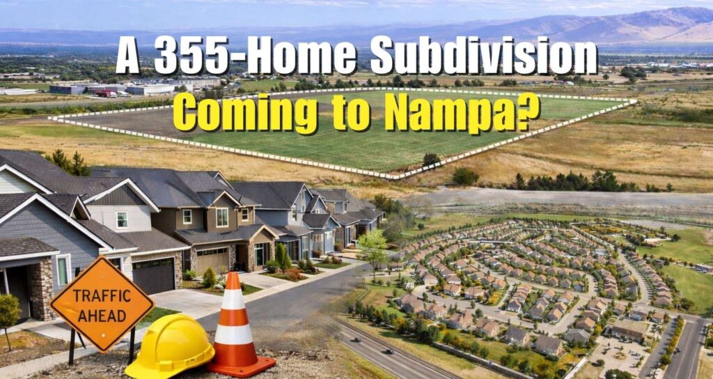 AI-generated image illustrating a 355-home subdivision