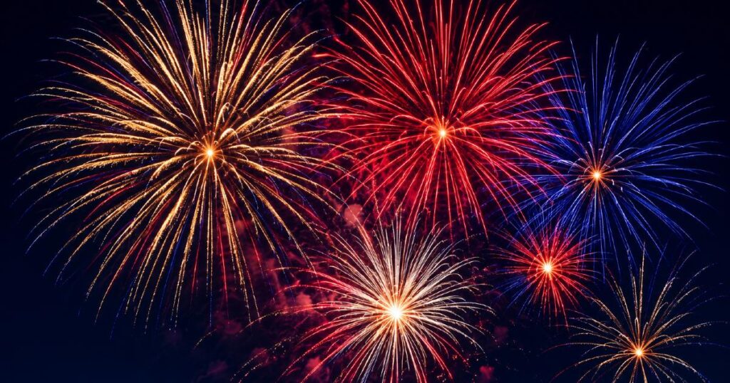 Colorful Fourth of July fireworks lighting up the night sky near Nampa Idaho during Independence Day celebrations in 2026
