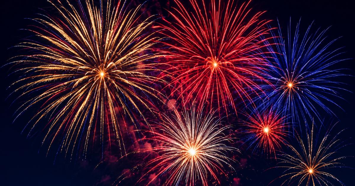 Colorful Fourth of July fireworks lighting up the night sky near Nampa Idaho during Independence Day celebrations in 2026