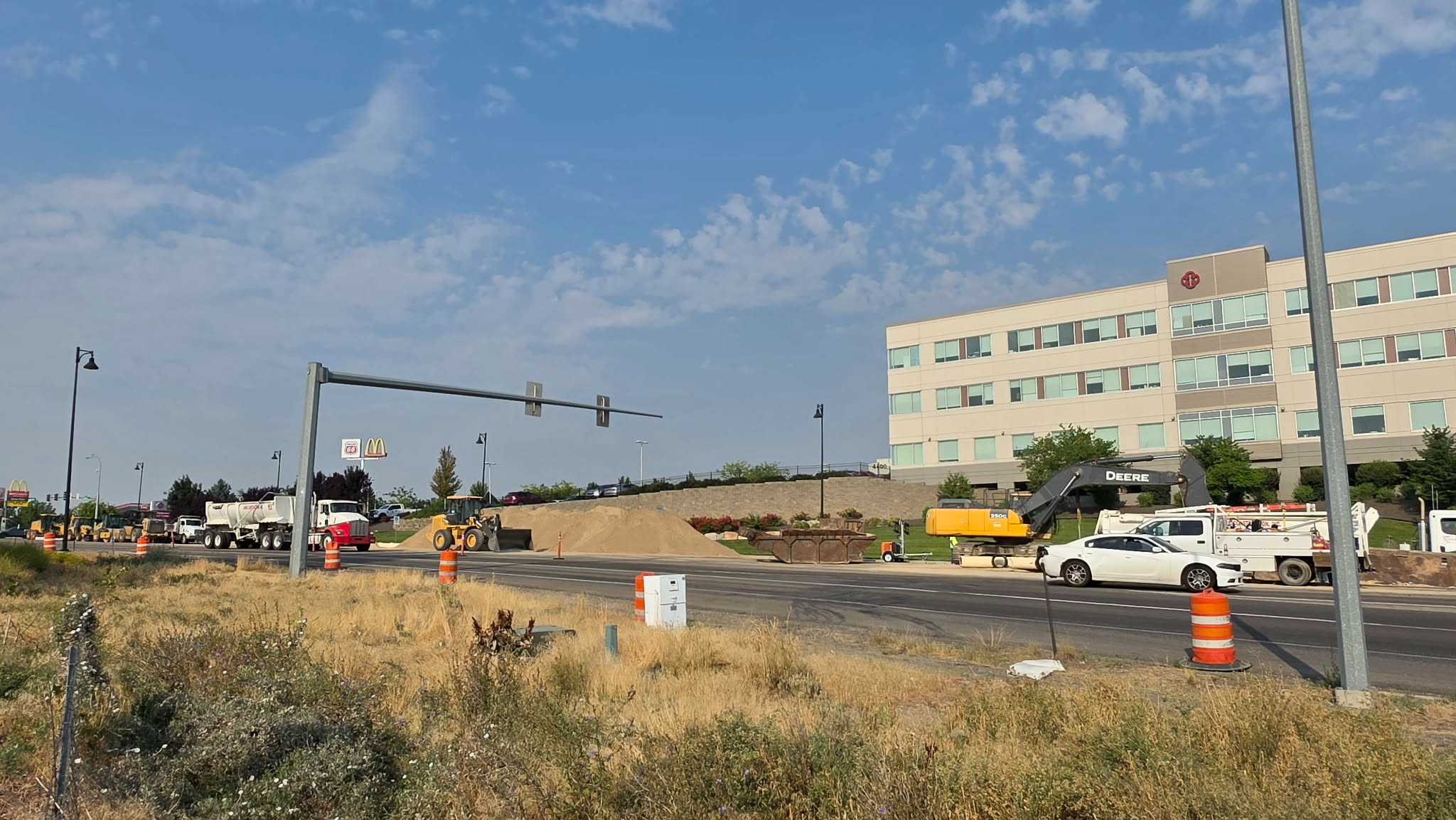 Crews repairing the Garrity Boulevard water main break near I-84 in Nampa